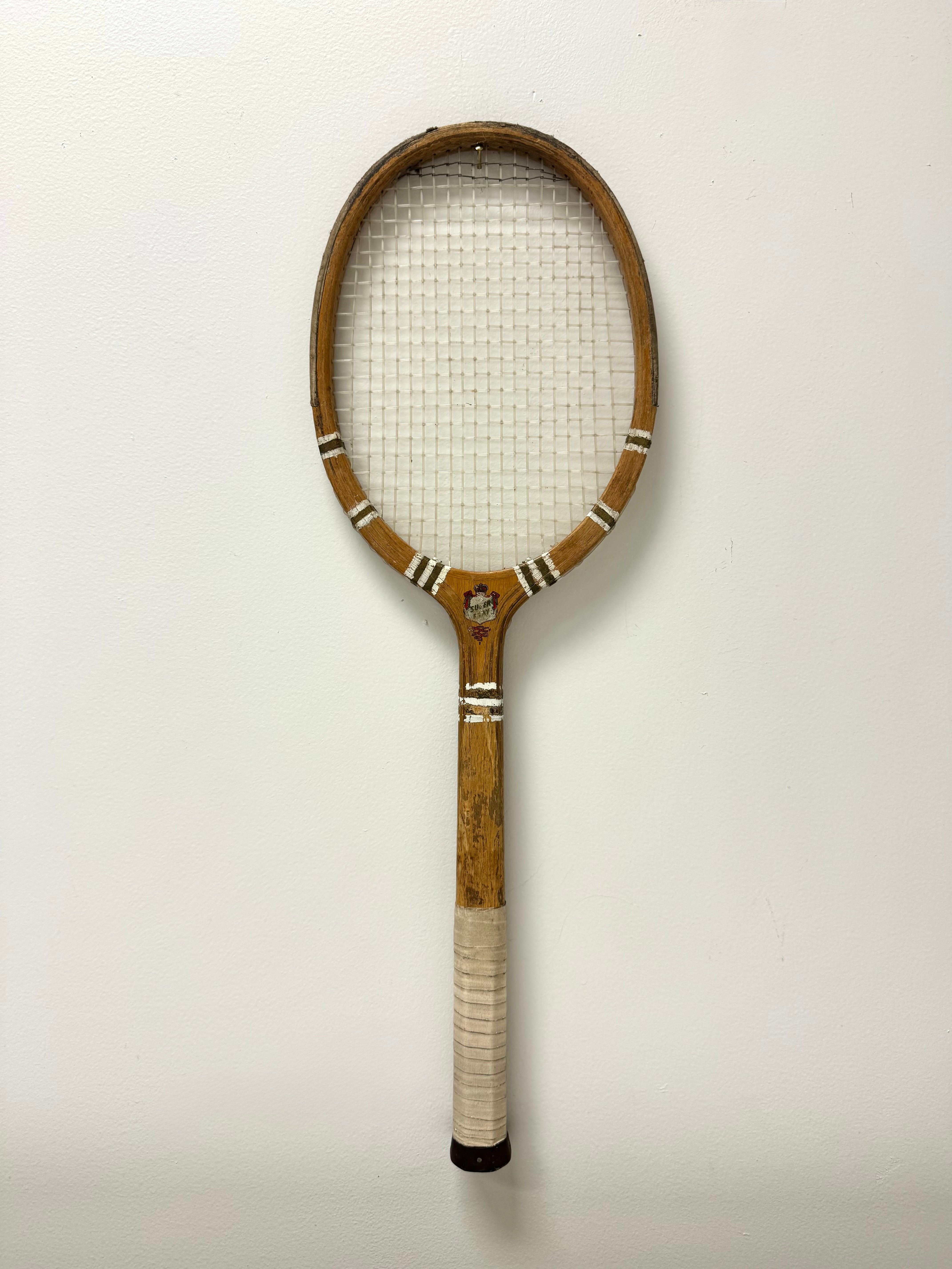 Vintage Spalding Tennis Racket with Press
