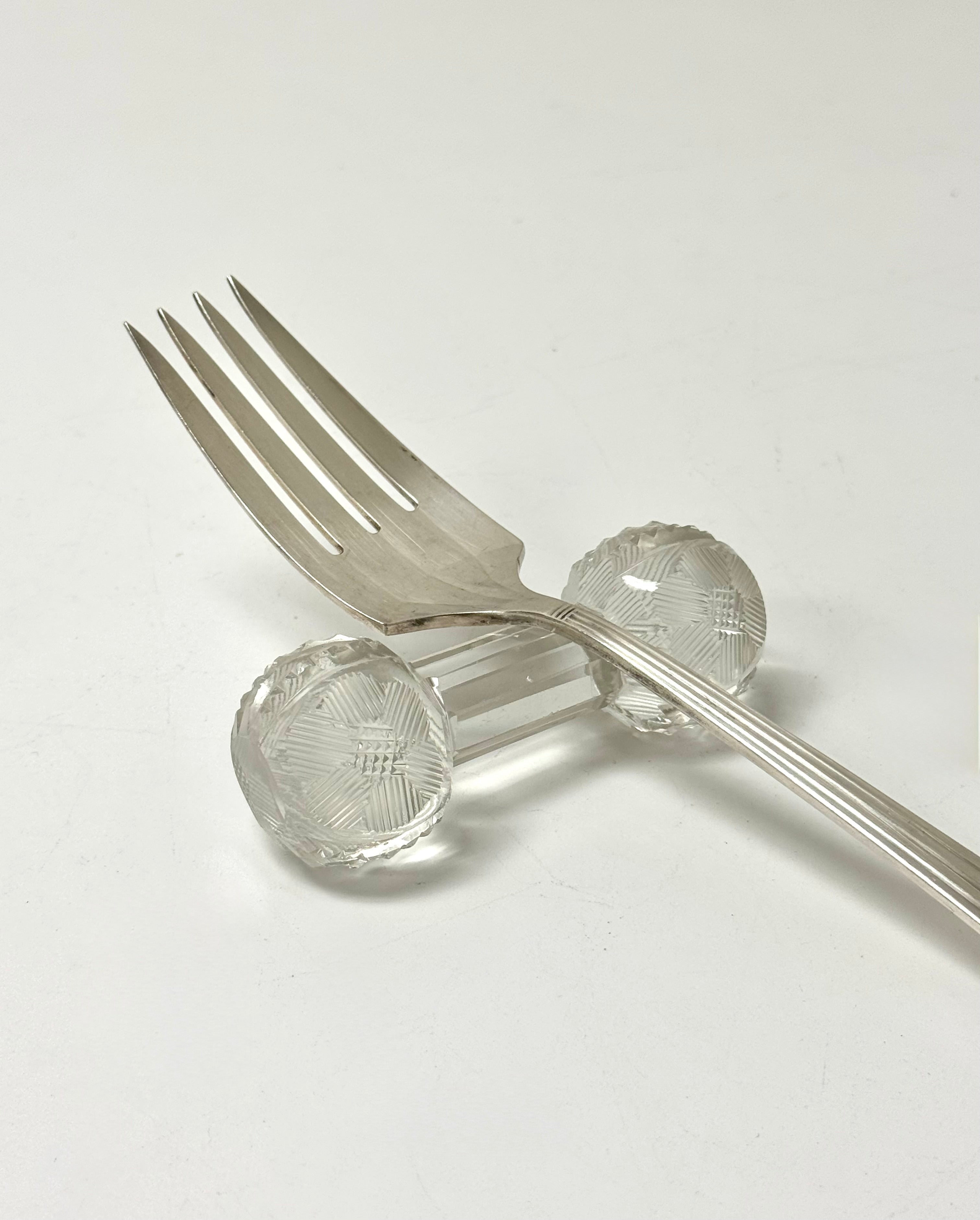 Vintage Cut Glass Utensil Rest