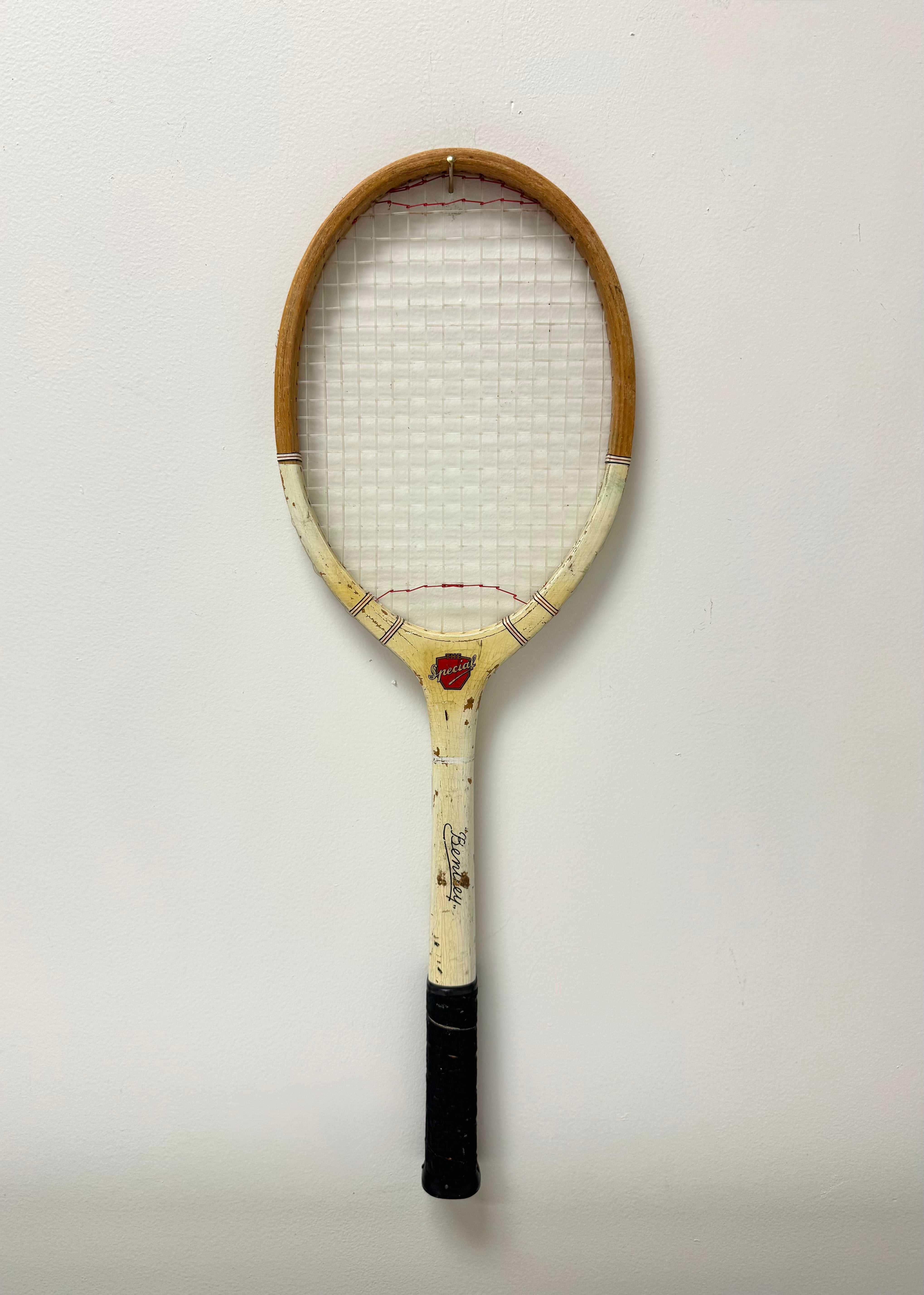 Vintage Bentley Tennis Racket with Press