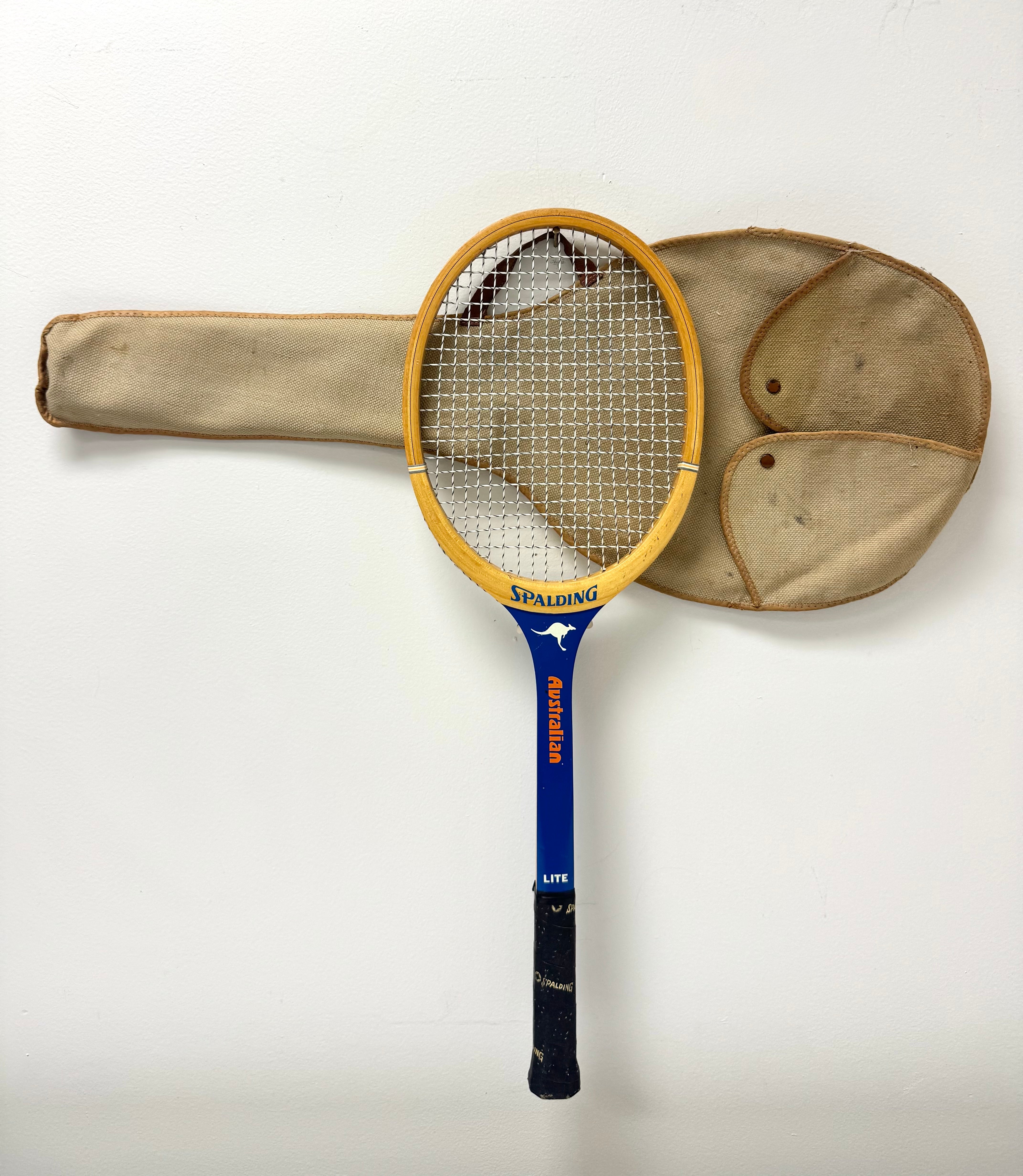Vintage Spalding Australian Tennis Racket with Canvas Case