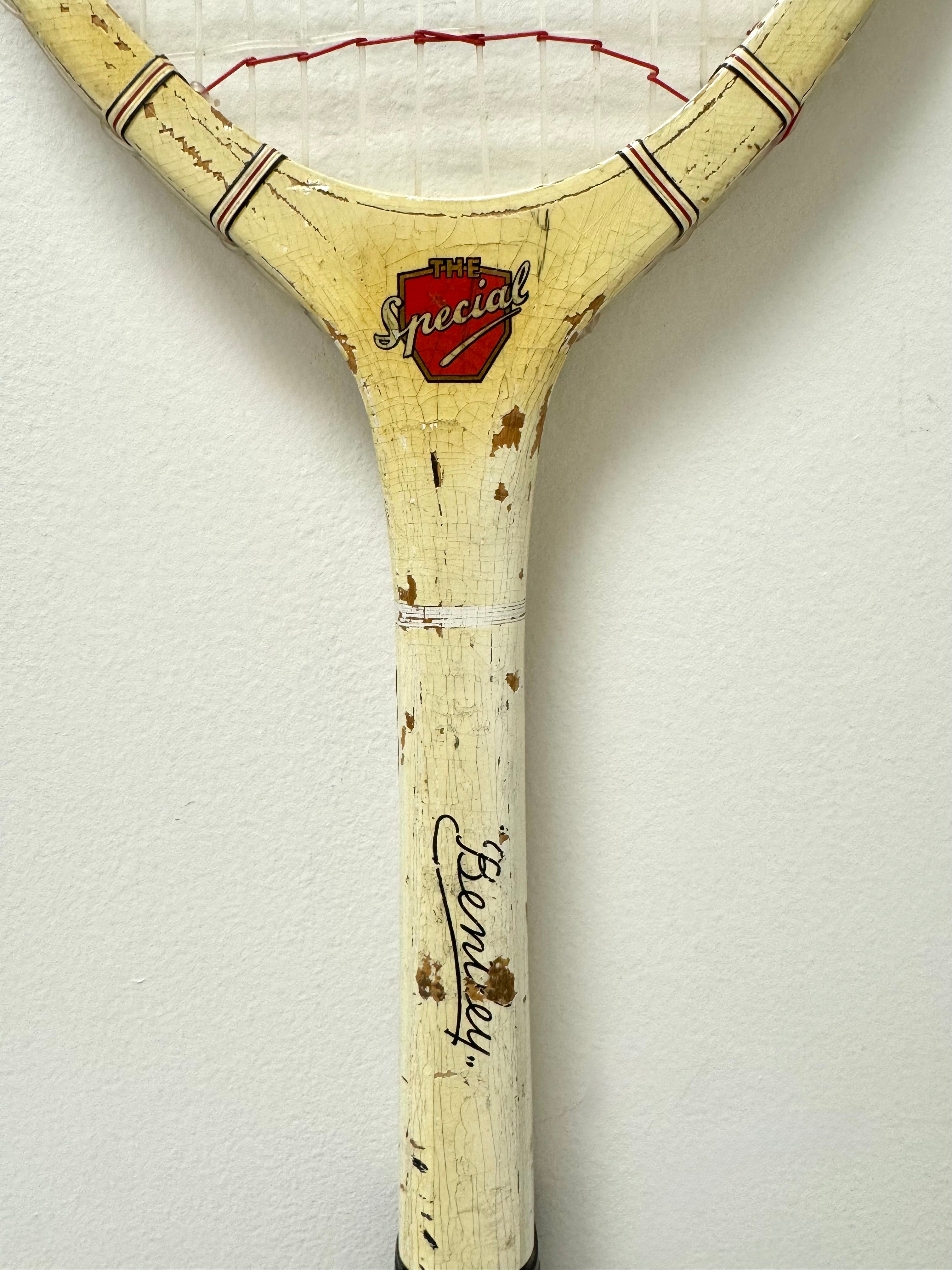 Vintage Bentley Tennis Racket with Press