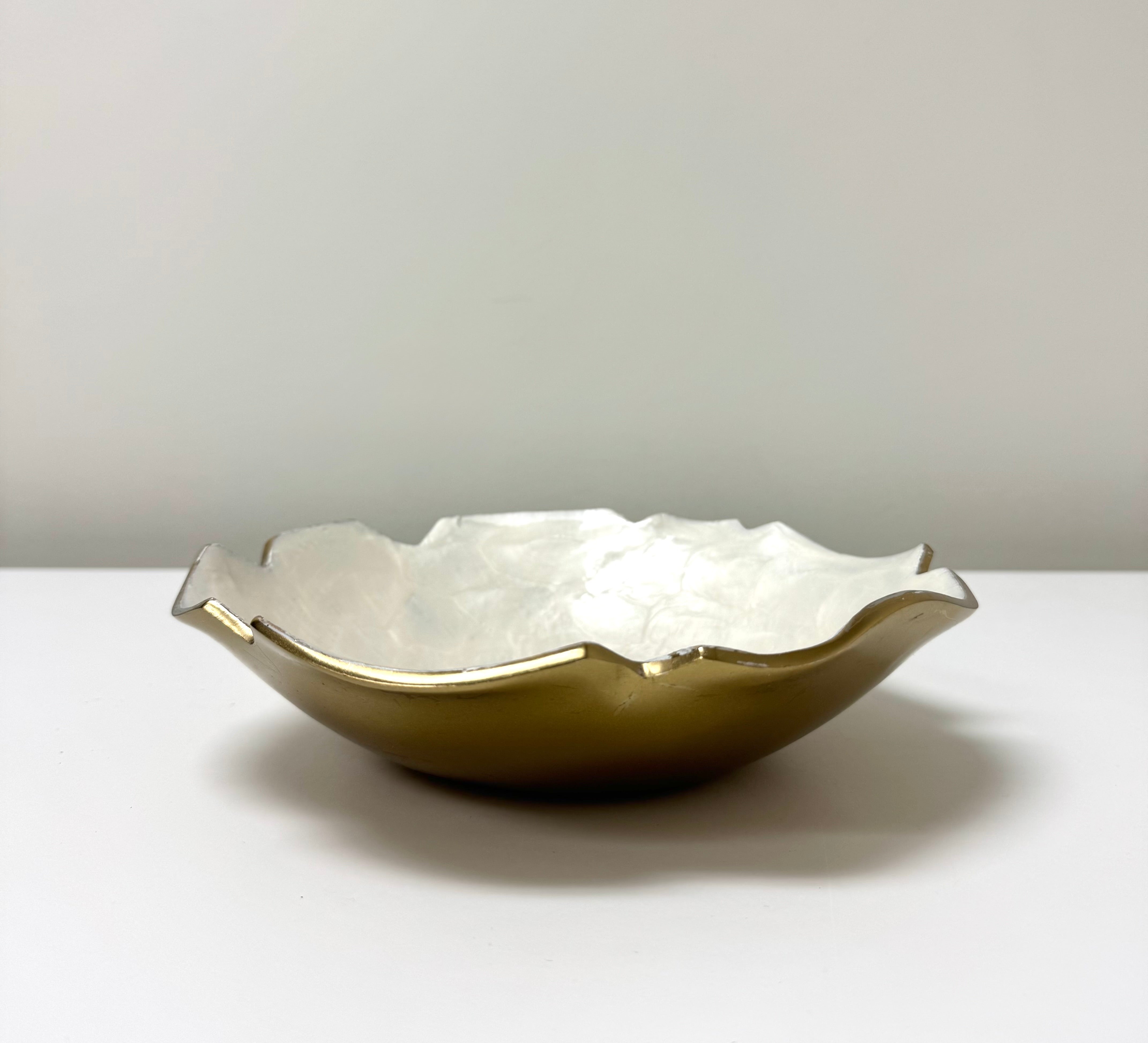 Capiz & Gold Metal Bowl