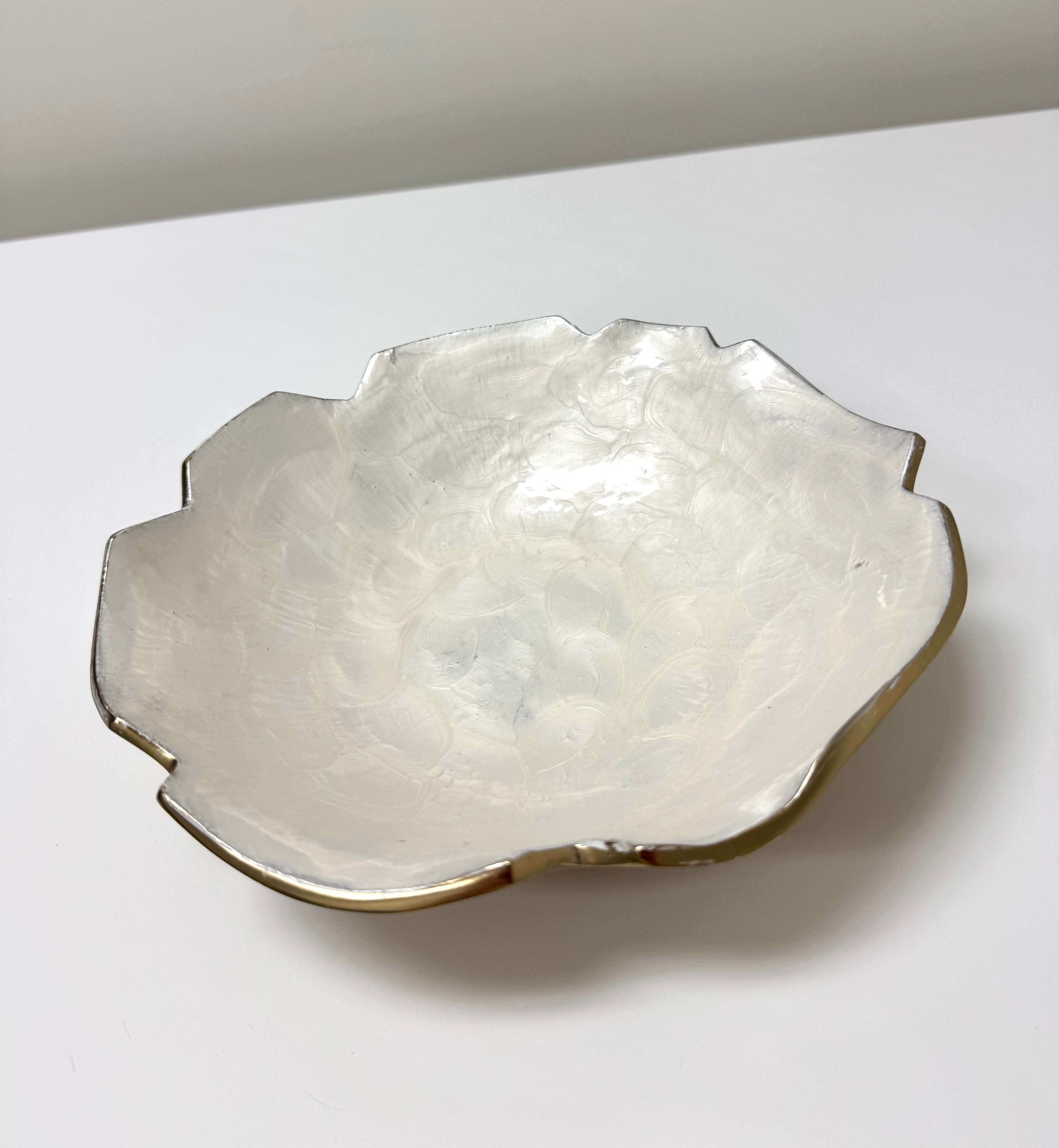 Capiz & Gold Metal Bowl