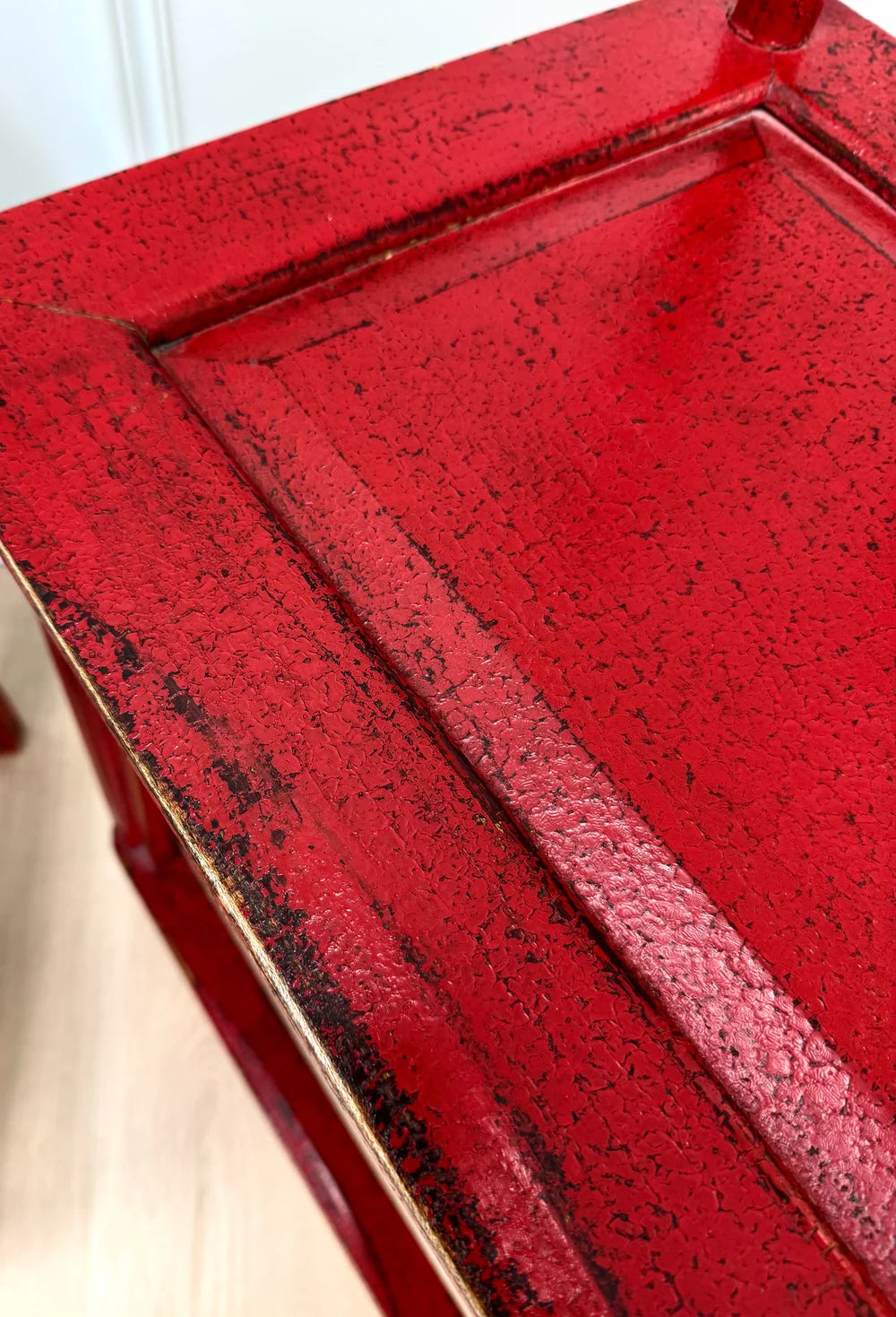 Vintage Distressed Red Ming-style Chairs Set of 2