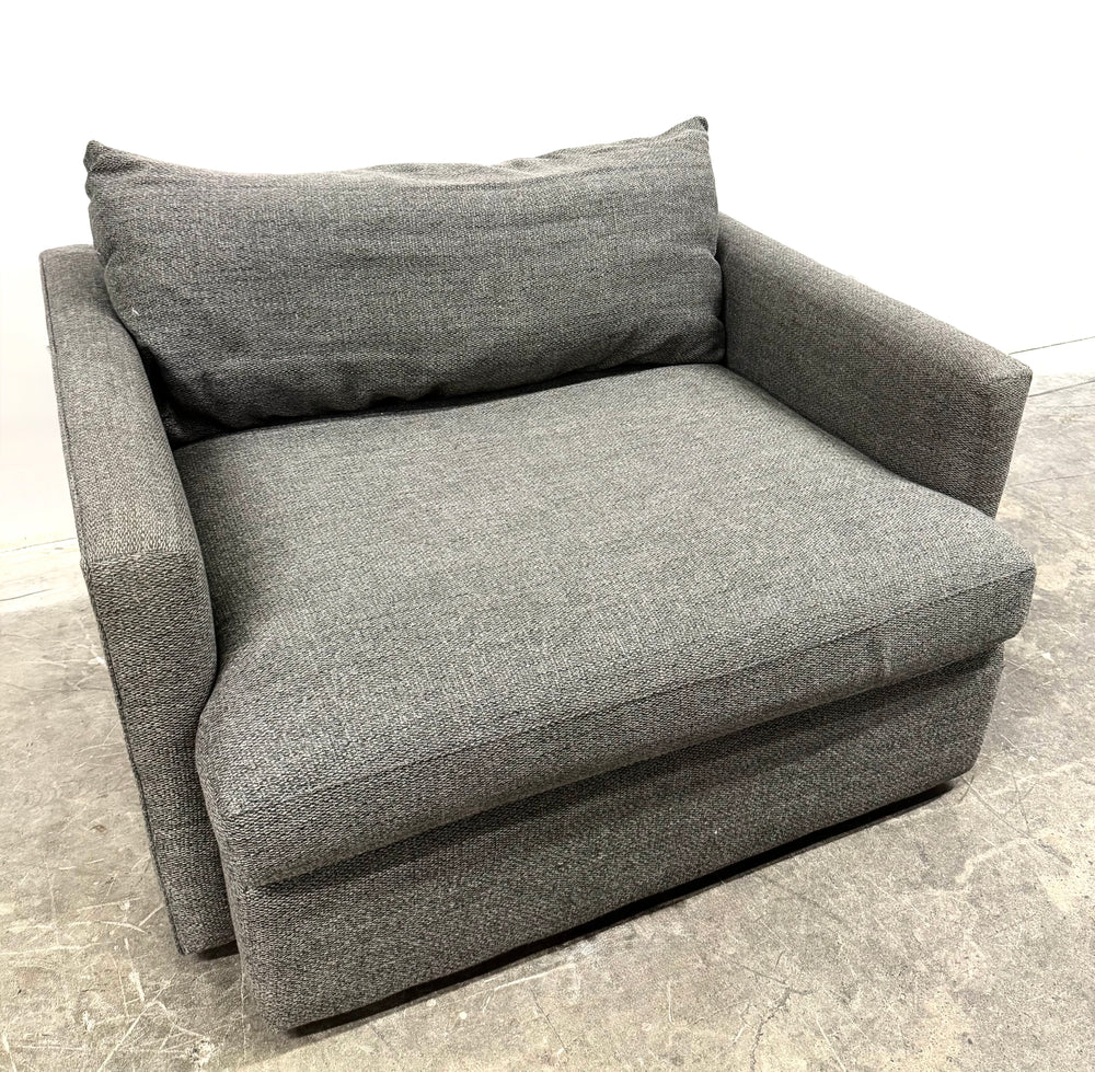 CRATE & BARREL Taft Steel Chair & Ottoman