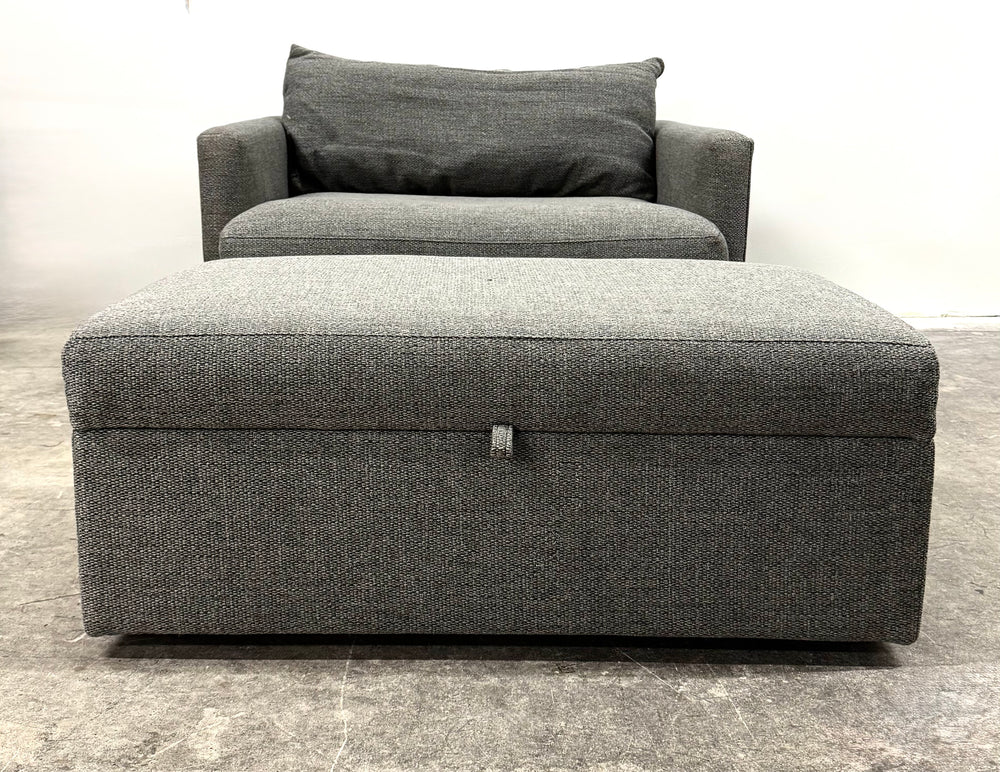 CRATE & BARREL Taft Steel Chair & Ottoman