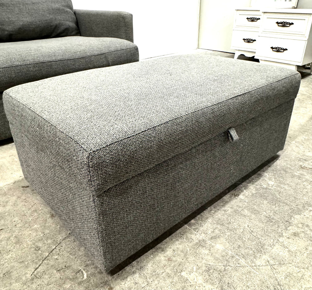 CRATE & BARREL Taft Steel Chair & Ottoman