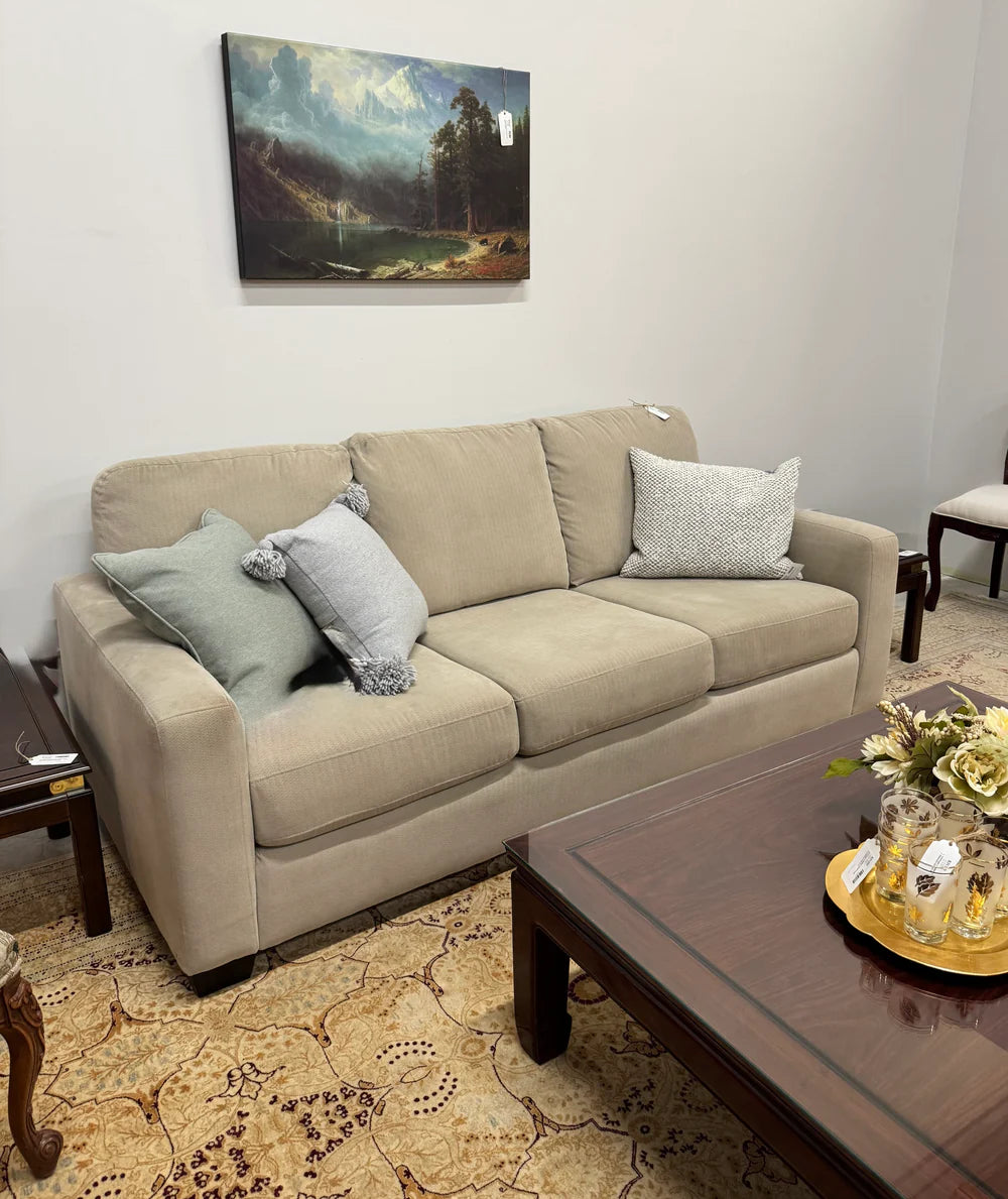 Light Tan Track Arm 81" Sofa