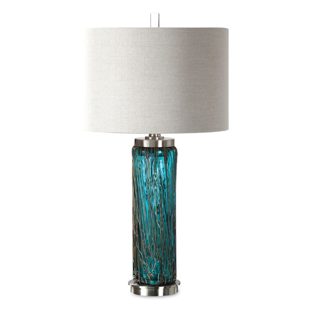 UTTERMOST 'Almanzora' Turquoise Glass Lamp