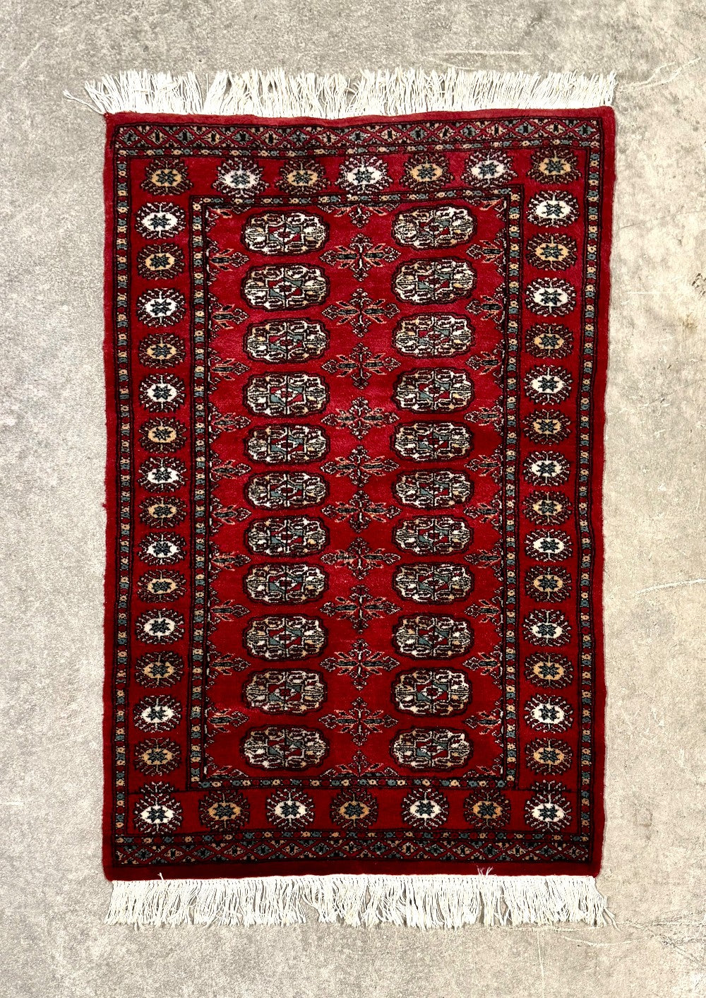 Deep Red Bokhara 31" x 47" Rug|6364