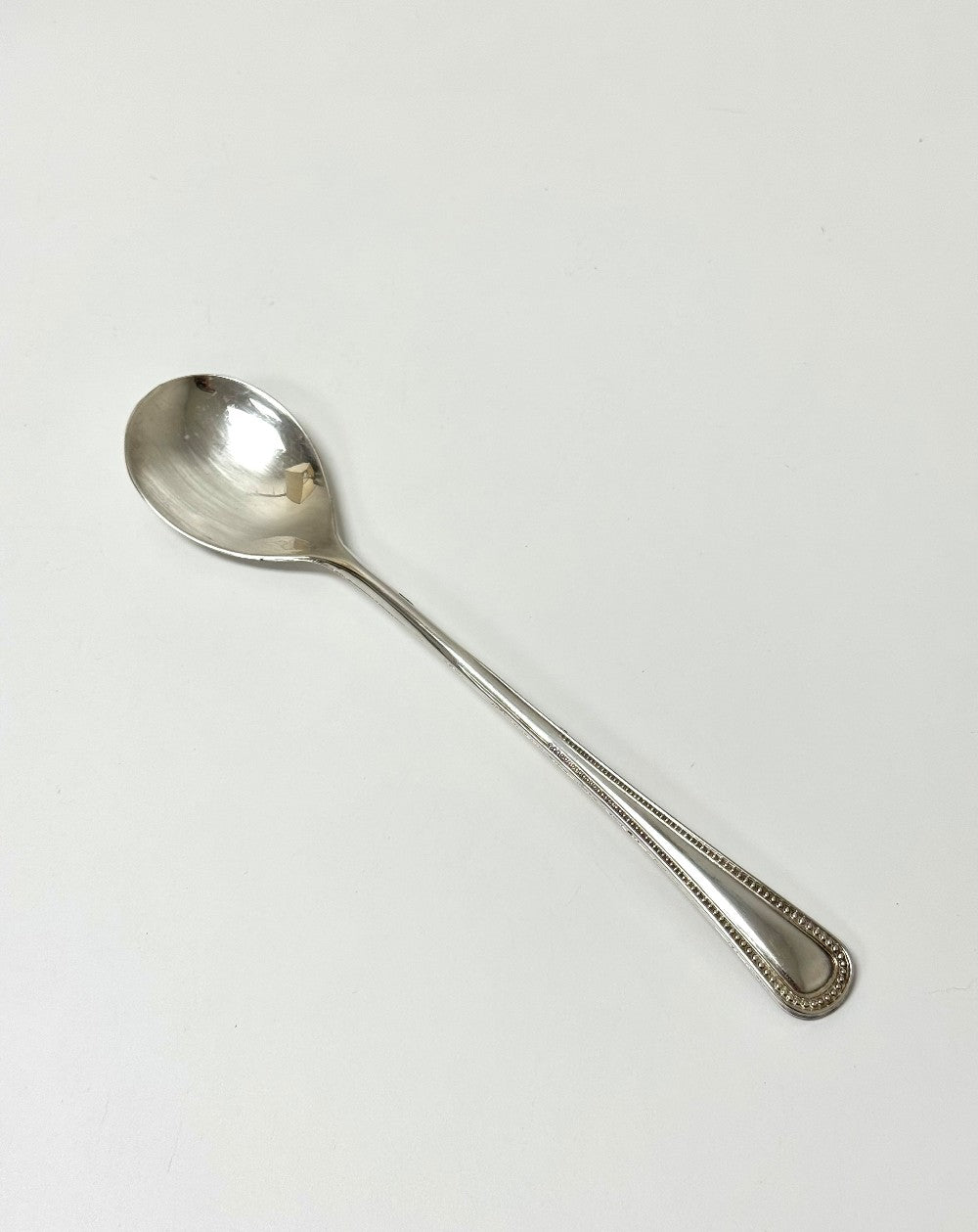 Vintage Silverplate Beaded Serving Spoon|5298