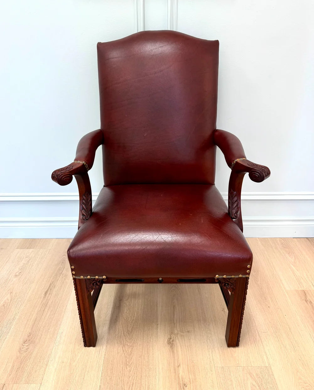 Dark Red Leather Executive Office Chair
