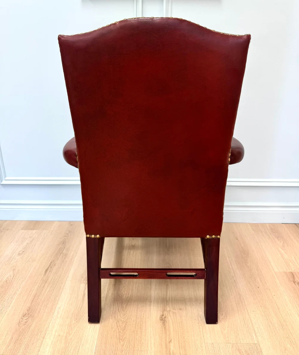 Dark Red Leather Executive Office Chair
