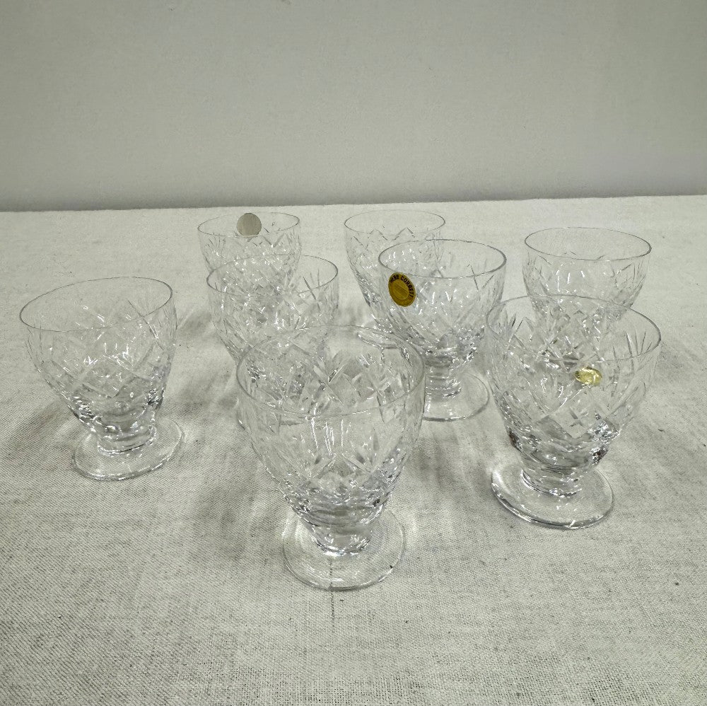 WEBB CORBETT Crystal Small Juice Glasses Set of 8|1319