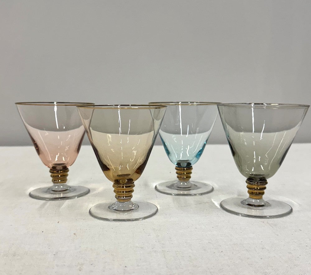 Vintage Iridescent 4" Cocktail Glasses Set of 4|642