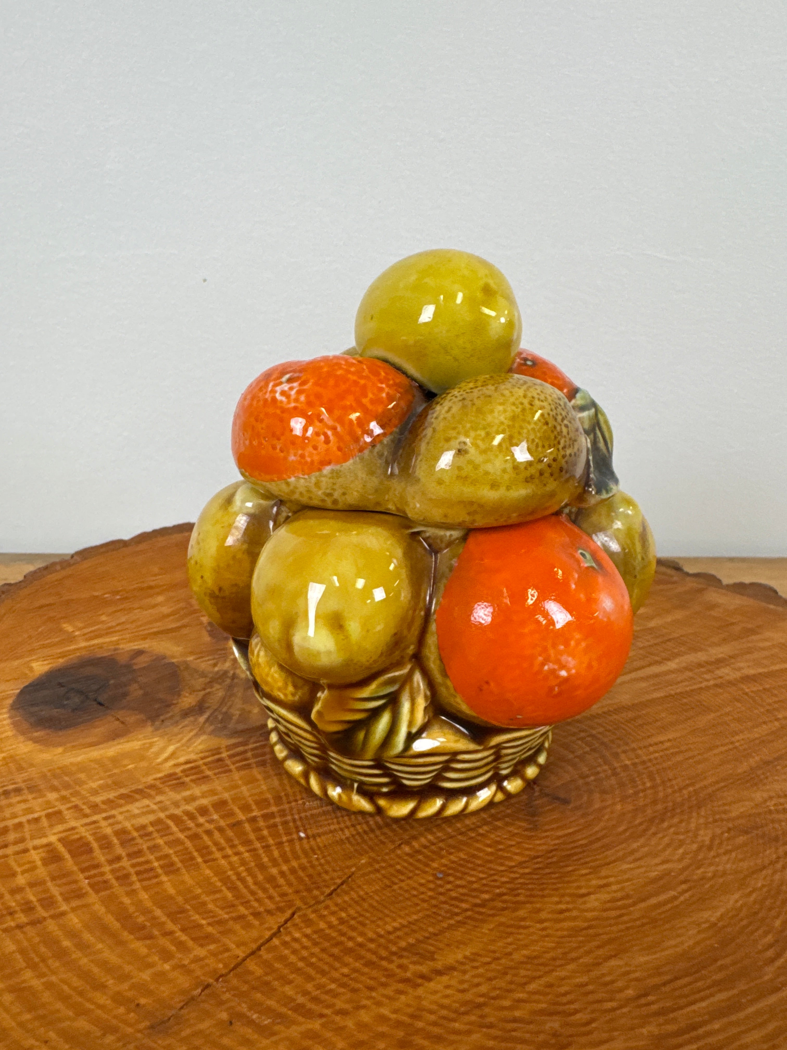 Vintage INARCO Orange Spice Lidded Sugar Bowl