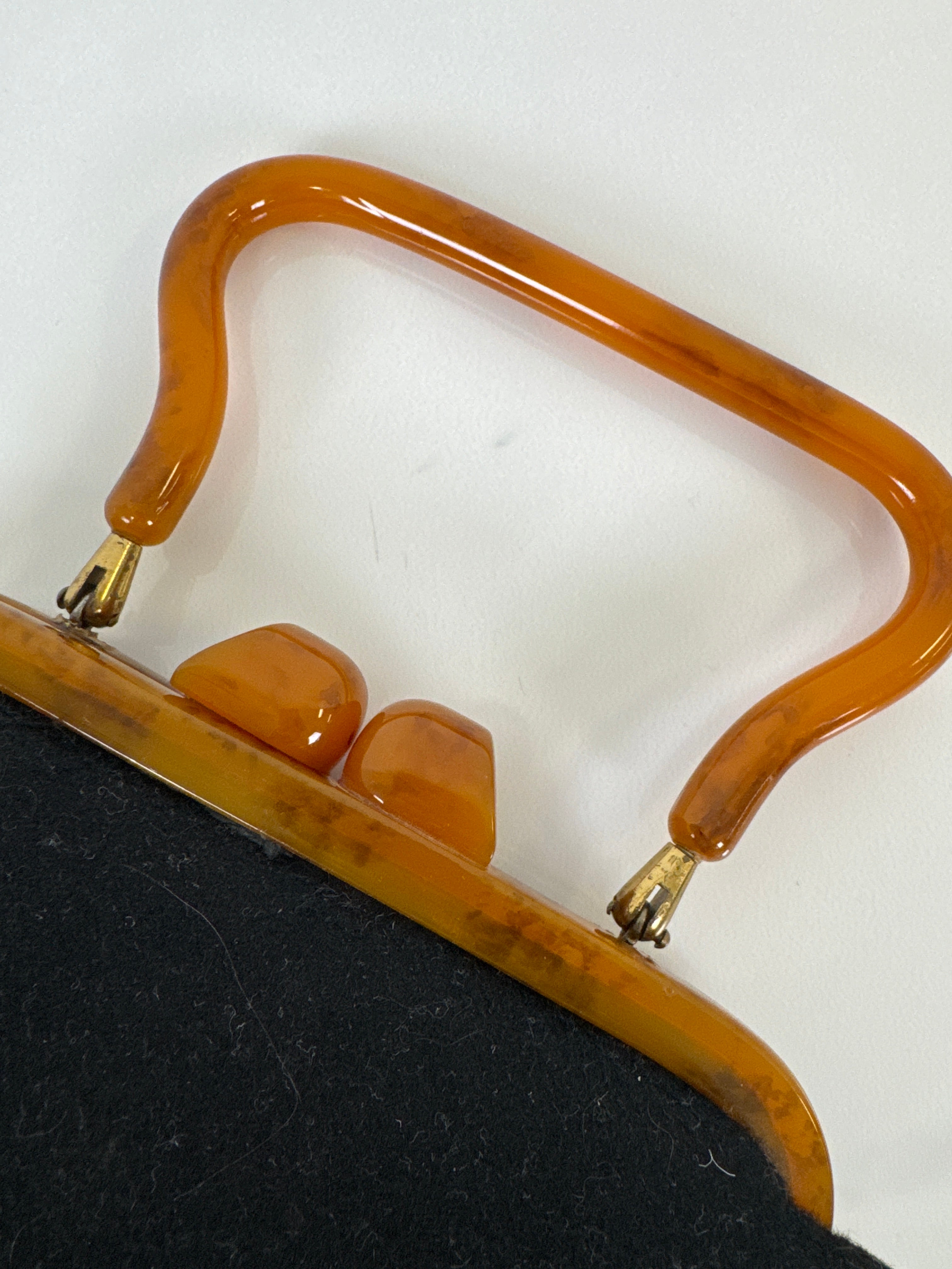 Vintage Lewis Black Evening Purse with Bakelite Handle