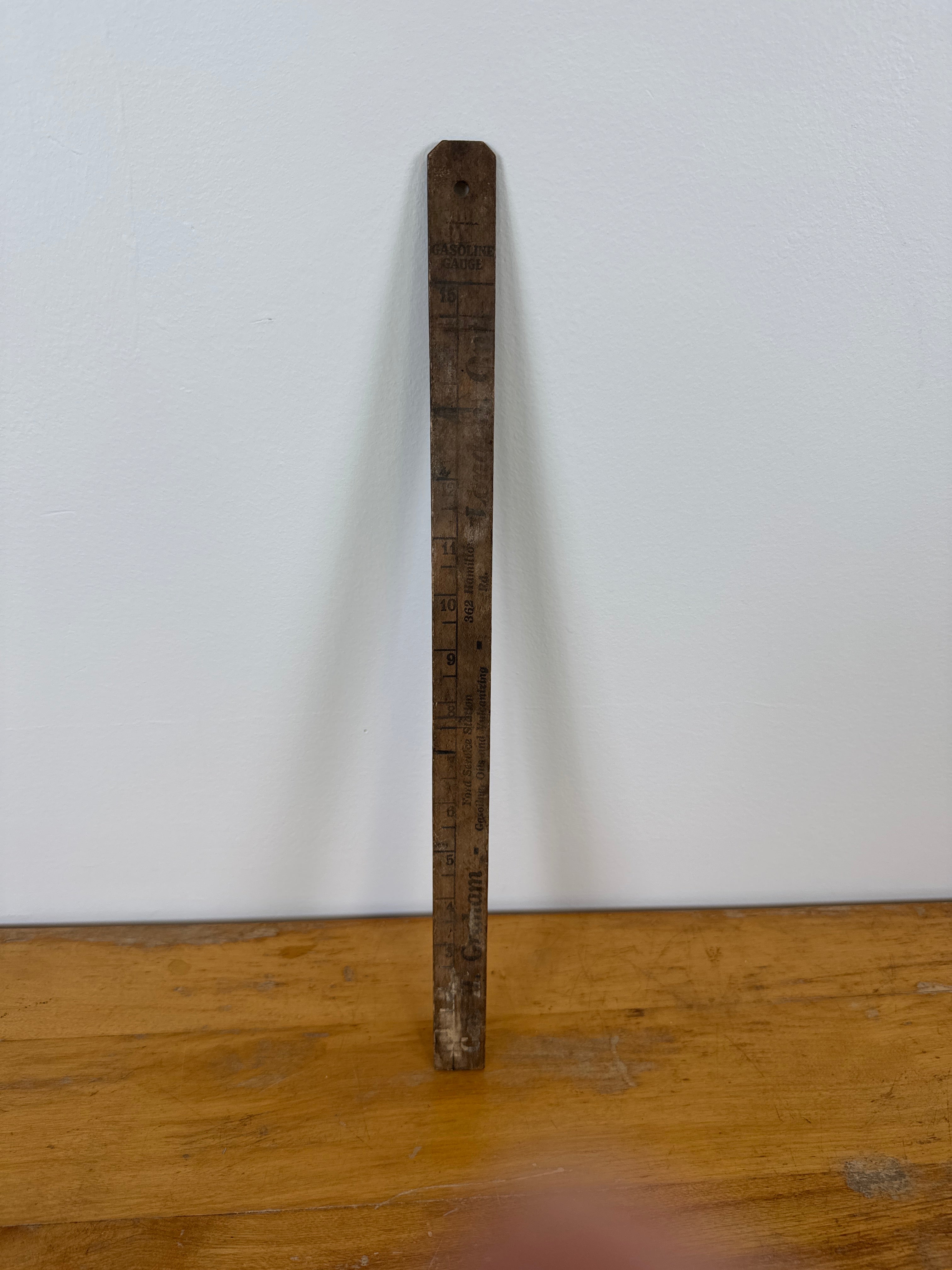 Vintage Wood Gasoline Gauge