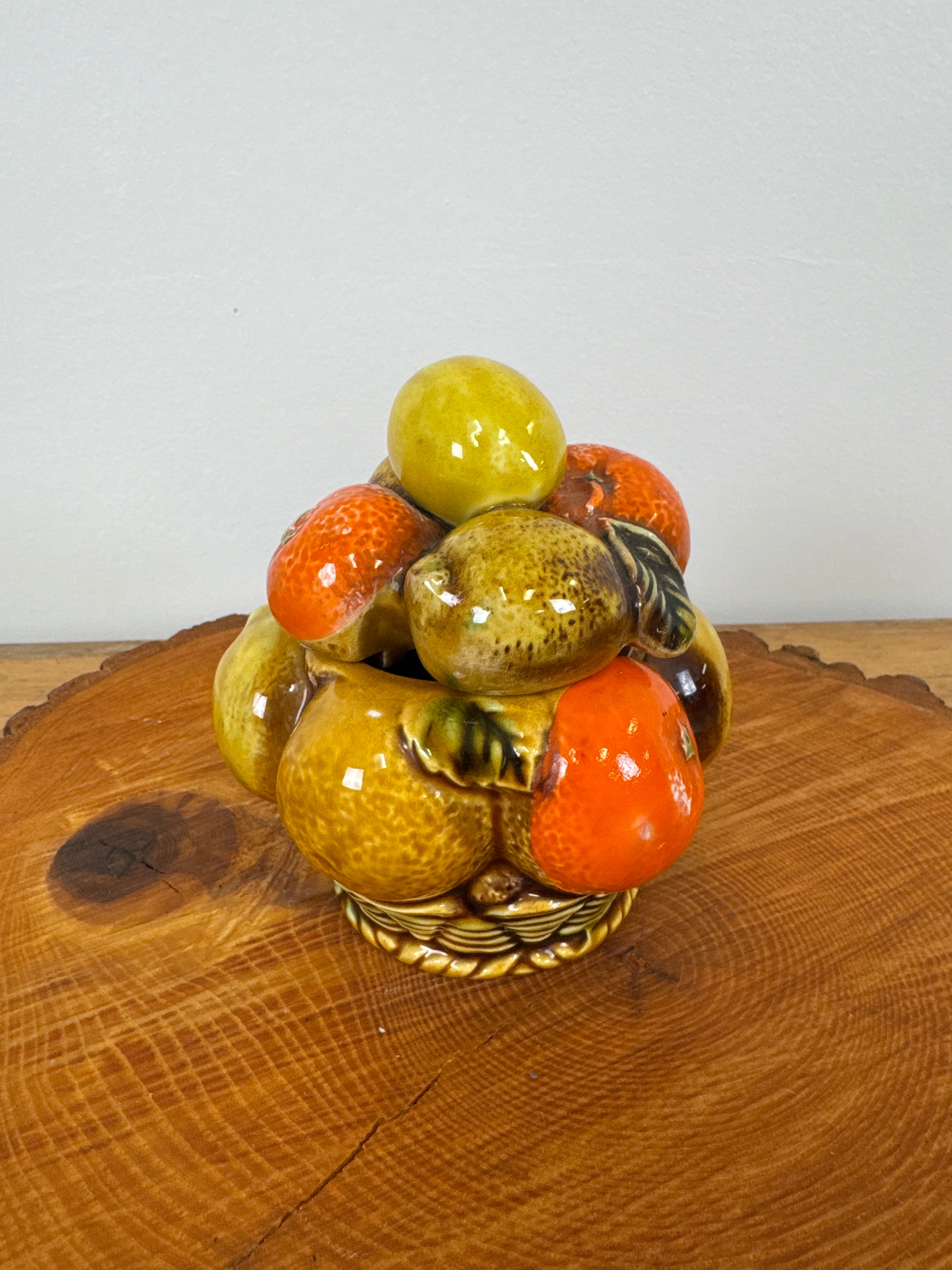 Vintage INARCO Orange Spice Lidded Sugar Bowl