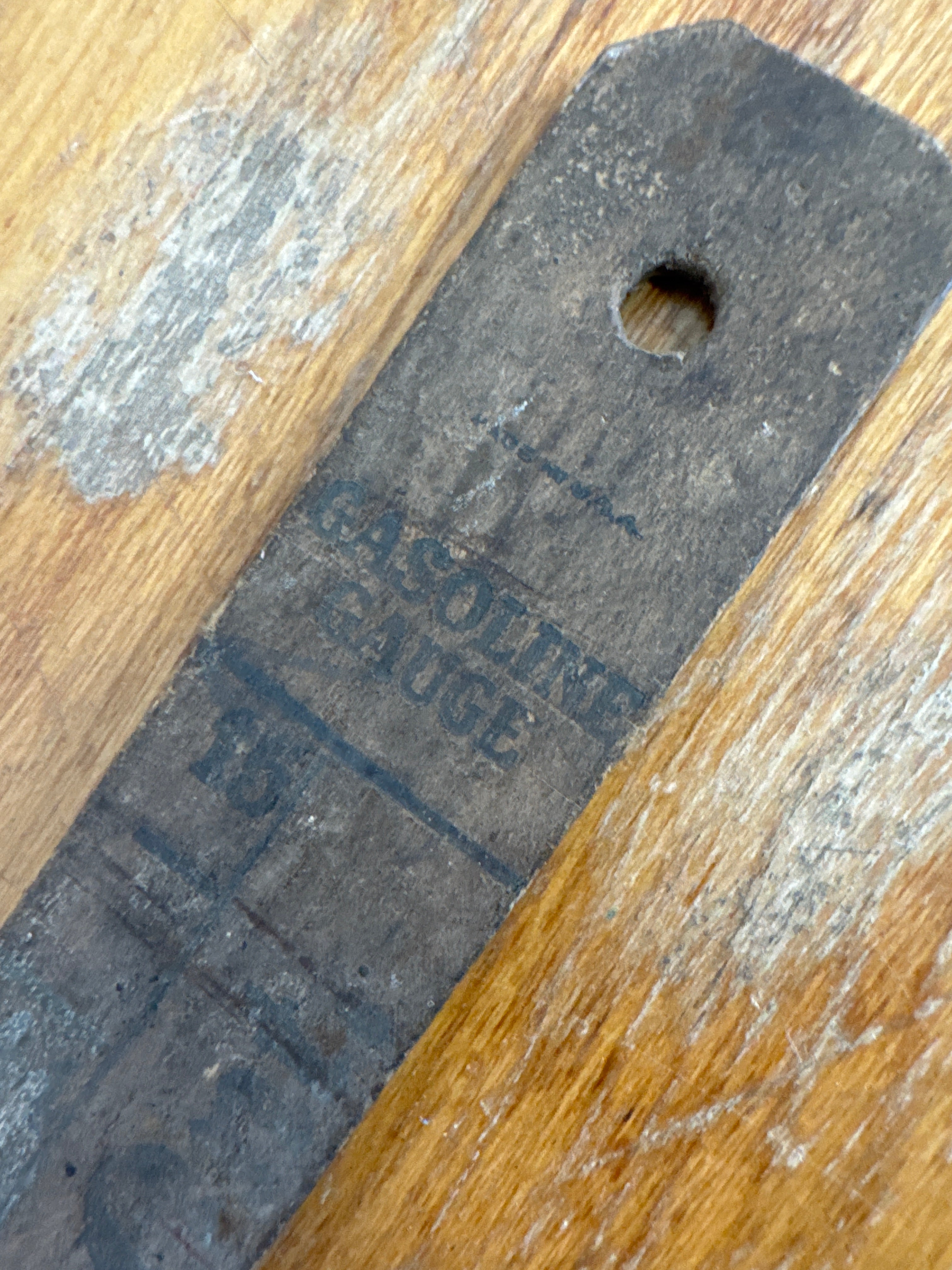 Vintage Wood Gasoline Gauge