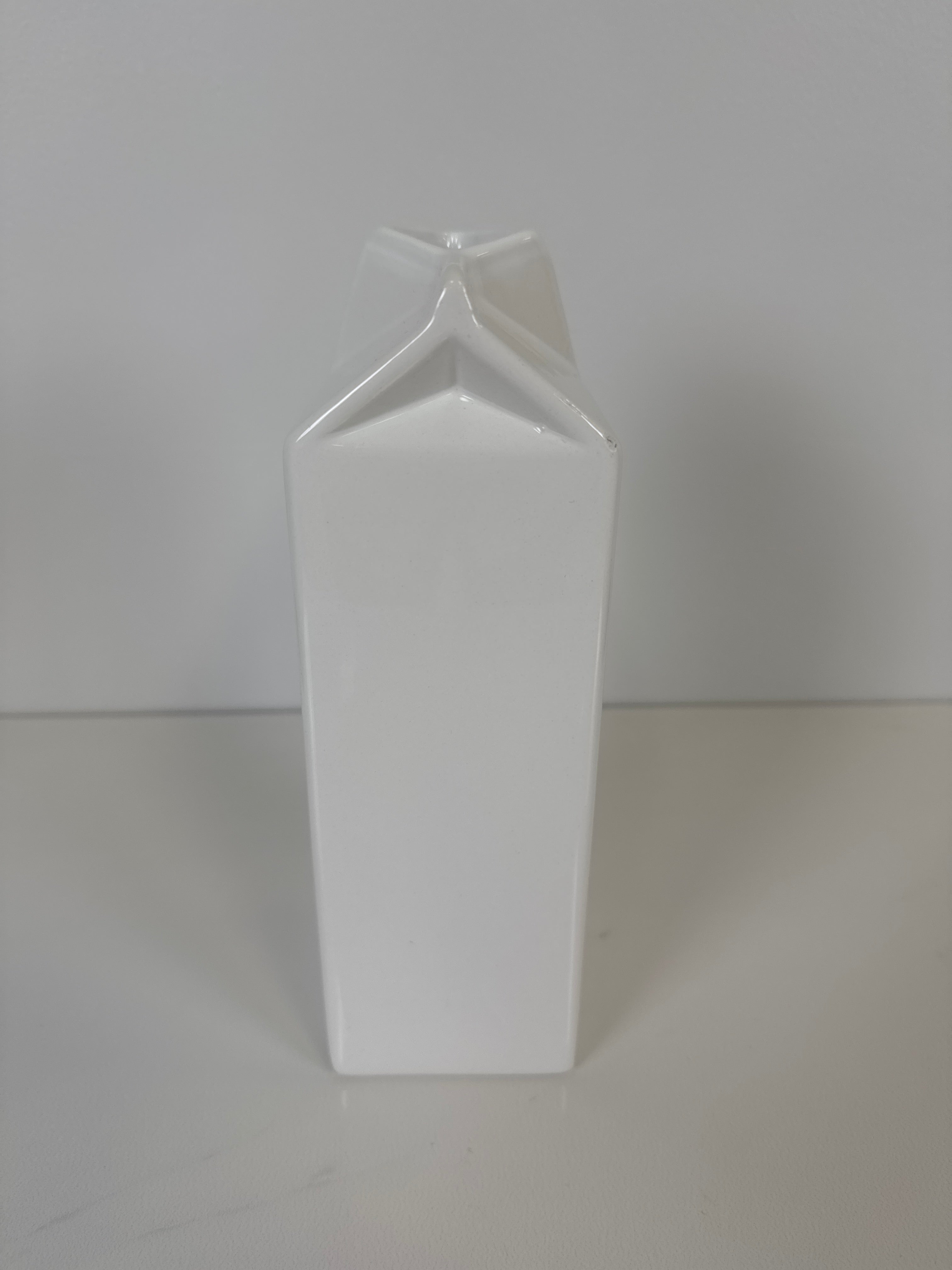 White Ceramic Milk Carton