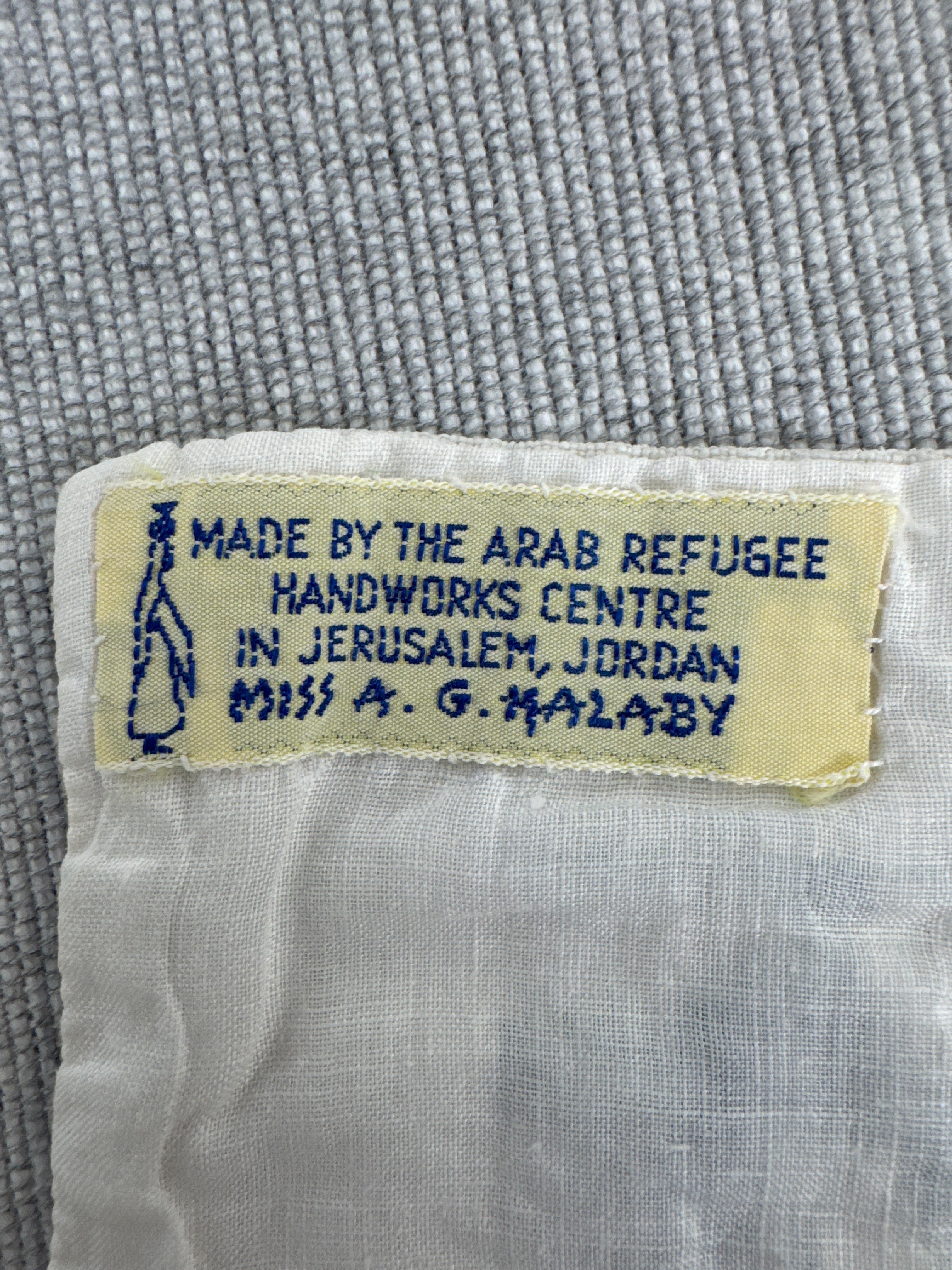Vintage Pair of Hand-made Linen Baby Bibs